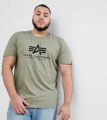 Оливковая футболка с логотипом Alpha Industries - Зеленый 1242243