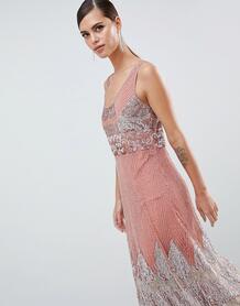 Платье миди с декоративной отделкой ASOS EDITION - Розовый 1224186