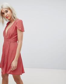 Платье с запахом и принтом в стиле ретро Rolla's - Красный Rollas 1220225