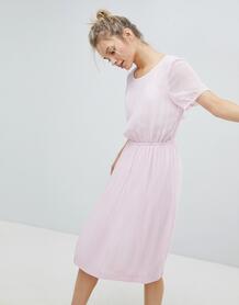 Платье миди со сборками Monki - Розовый 1207606
