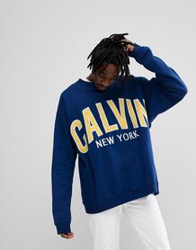 Свитшот с аппликацией логотипа Calvin Klein Jeans - Синий 1204362