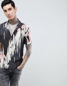 Рубашка с короткими рукавами и гавайским принтом AllSaints - Черный 1263020