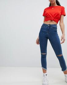 Укороченные джинсы с завышенной талией Noisy May - Синий 1228665