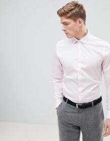 Светло-розовая эластичная строгая рубашка узкого кроя Moss London MOSS BROS 1226669