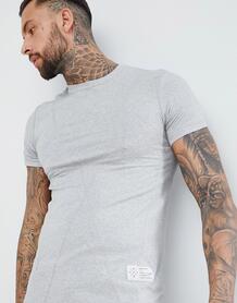 Серая удлиненная облегающая футболка Religion - Серый 1224026