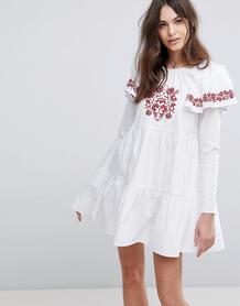 Свободное платье с вышивкой Fashion Union - Белый 1214120