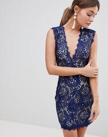 Кружевное облегающее платье мини Zibi - Синий Zibi London 1195778