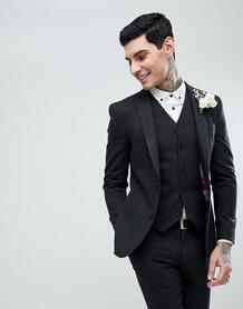 Супероблегающий пиджак ASOS Wedding - Серый ASOS DESIGN 1162904