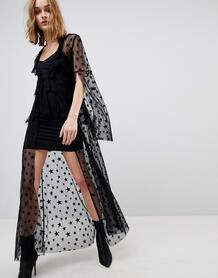 Платье из прозрачной сетки со звездами Anna Sui - Черный 1206502