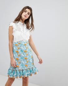 Кружевное платье мини с оборками Three Floor - Белый 1203896