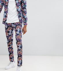 Облегающие брюки с цветочным принтом ASOS DESIGN Tall - Темно-синий 1201659