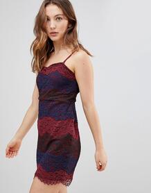 Разноцветное кружевное платье-комбинация Deby Debo Deborah - Красный 1190905