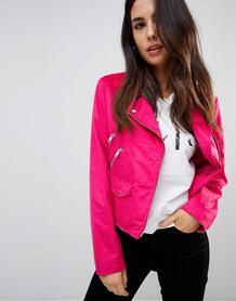 Байкерская куртка из искусственной замши ASOS - Розовый ASOS DESIGN 1199802