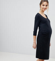 Платье из органического хлопка с рукавами 3/4 Mamamalicious - Черный Mama Licious 1247308