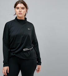 Черный топ на молнии Nike Plus Running Dry Element - Черный Nike Running 1152399