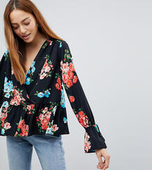 Oversize-блузка с запахом и цветочным принтом ASOS DESIGN TALL Asos Tall 1172869