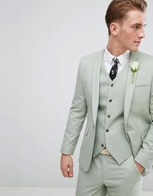 Зеленый приталенный пиджак ASOS Wedding - Зеленый ASOS DESIGN 1166262