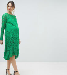 Свободное кружевное платье миди ASOS DESIGN Maternity - Зеленый Asos Maternity 1206583