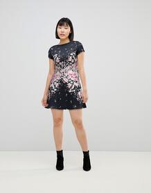 Фактурное приталенное платье миди с цветочной отделкой Lipsy - Мульти 1215561