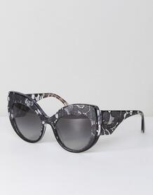 Черные солнцезащитные очки кошачий глаз с кружевным принтом Dolce & Ga Dolce&Gabbana 1166927