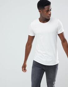 Длинная футболка с необработанным асимметричным краем Esprit - Белый EDC by Esprit 1196186