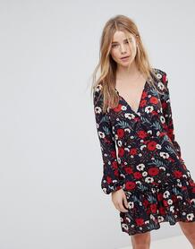 Платье с запахом и цветочным принтом Parisian - Красный 1180596
