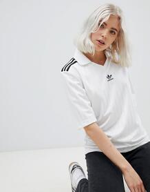 Белая футболка с тремя полосами Adidas Originals adicolor - Белый 1177323
