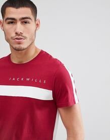 Красная футболка в стиле колор блок Jack Wills Bramshill - Красный 1228502