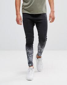 Черные супероблегающие джинсы с заниженной проймой 11 Degrees - Черный 1178700