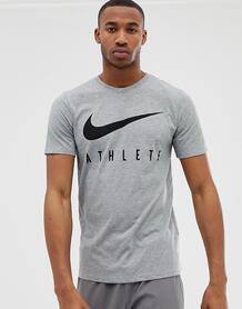 Серая футболка с логотипом Nike Training Dry Athlete 739420-063 1151705