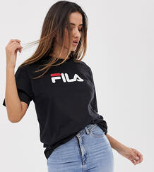 Oversize-футболка бойфренда с логотипом на груди Fila - Черный 1149404
