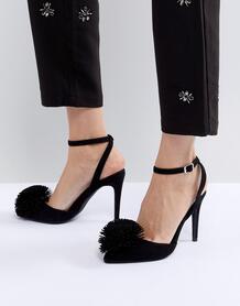 Туфли-лодочки с заостренным носком и помпоном New Look - Черный 1210278