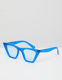 Солнцезащитные очки кошачий глаз в квадратной оправе ASOS - Синий ASOS DESIGN 1185780