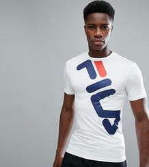 Белая компрессионная футболка с большим логотипом Fila Black Line 1192010