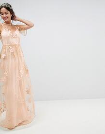 Платье макси с цветочной вышивкой ASOS DESIGN - Мульти 1182149