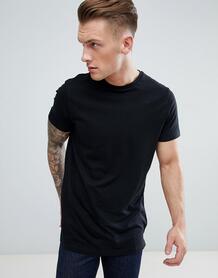 Удлиненная черная футболка New Look - Черный 1251984