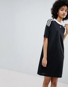 Черное платье с полосками adidas Originals adicolor - Черный 1164626