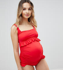 Танкини-топ с квадратным вырезом и оборками ASOS DESIGN Maternity Asos Maternity 1169801