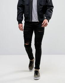Черные зауженные джинсы с рваной отделкой Criminal Damage - Черный 1218801