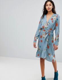 Платье с запахом и цветочным принтом Gestuz - Синий 1204603