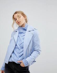 Байкерская куртка из искусственной кожи Miss Selfridge - Синий 1181526