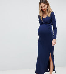 Платье макси с запахом ASOS MATERNITY NURSING - Темно-синий ASOS Maternity - Nursing 1228029