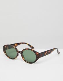 Черепаховые солнцезащитные очки овальной формы ASOS - Коричневый ASOS DESIGN 1186270