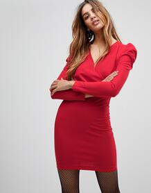 Платье с запахом и объемными рукавами Parisian - Красный 1180597