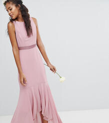Платье макси с асимметричным подолом TFNC Tall - Розовый 1181764