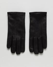 Черные кожаные перчатки Selected Homme - Черный 1117297