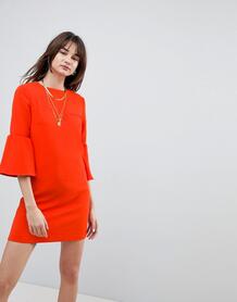 Свободное платье с расклешенными рукавами Cubic - Красный 1173927