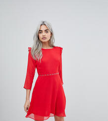 Платье с оборками и люверсами New Look Petite - Красный 1214391