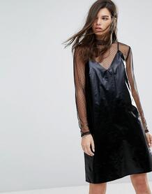 Платье-комбинация из искусственной кожи Cheap Monday Fad - Черный 1125928