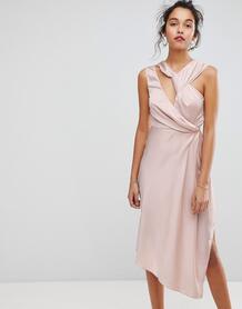 Асимметричное платье миди Keepsake - Розовый 1202160